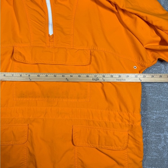 LL Bean Orange Pull Over Long Sleeve Nylon Light Weight Jacket Size Medium - Picture 5 of 9